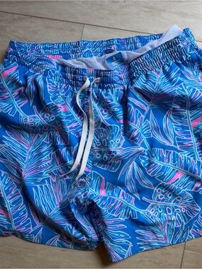 Chubbies Blue Swim Trunks with Pink Accent Print size XXL
